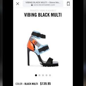 Steve Madden Black and Orange Multi Heels